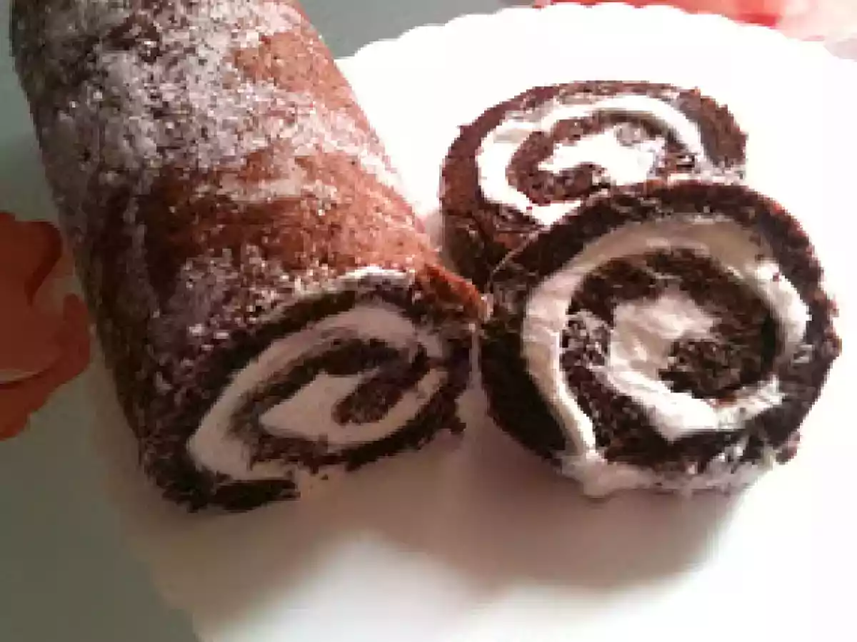 Rotolo al cioccolato e panna