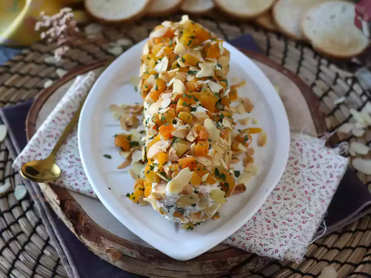 Rotolo con philadelphia, prosciutto crudo, albicocche secche e mandorle - foto 4