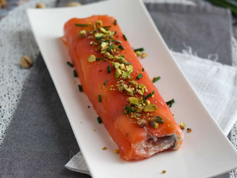 Rotolo di salmone con ricotta e pistacchi, foto 5