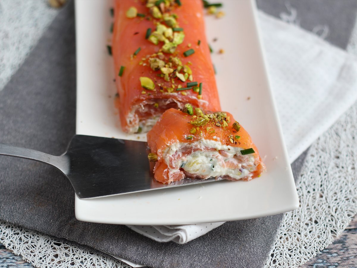 Rotolo di salmone con ricotta e pistacchi - foto 3