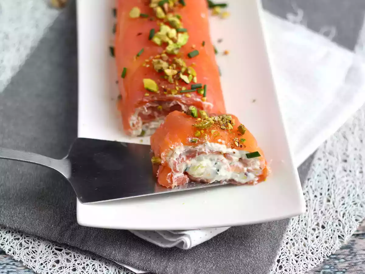 Rotolo di salmone con ricotta e pistacchi - foto 3