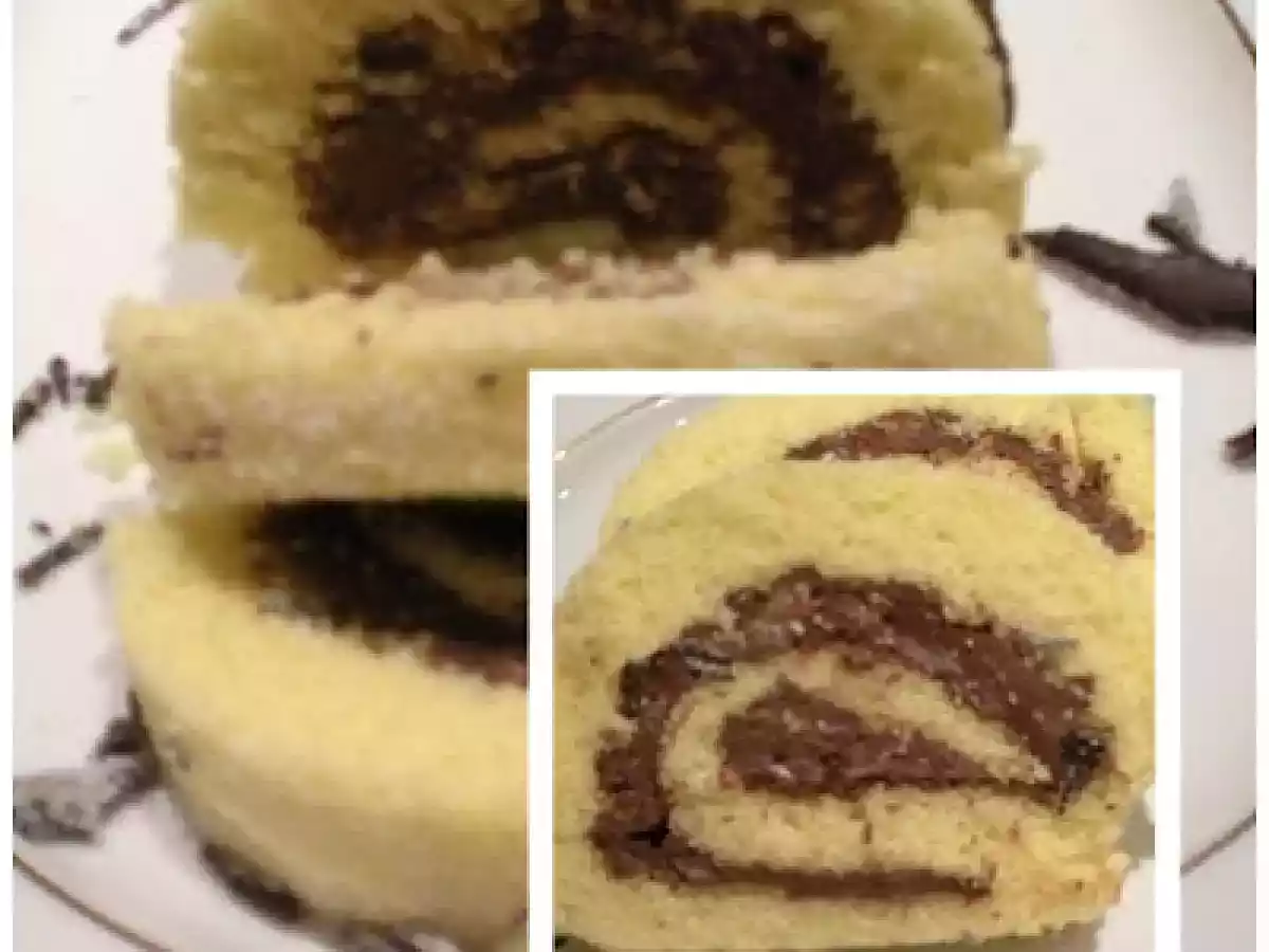 ROTOLO DOLCE FARCITO CON CREMA AL CIOCCOLATO - foto 2