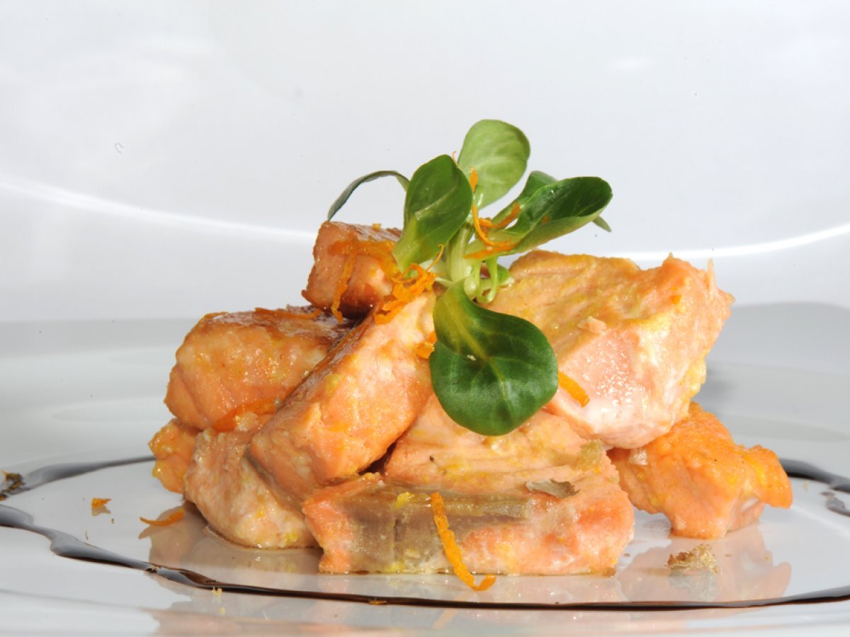 Salmone all'arancia e zenzero