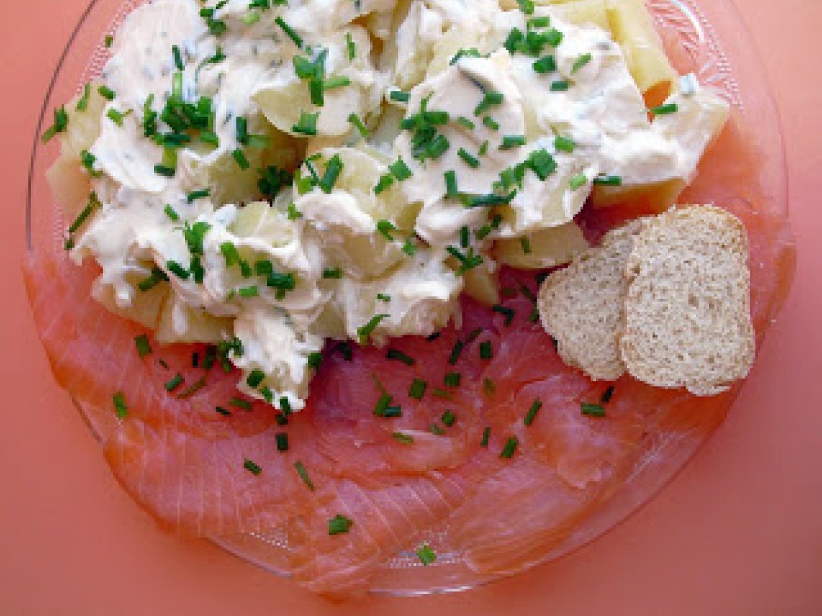 Salmone con Patate e panna acida