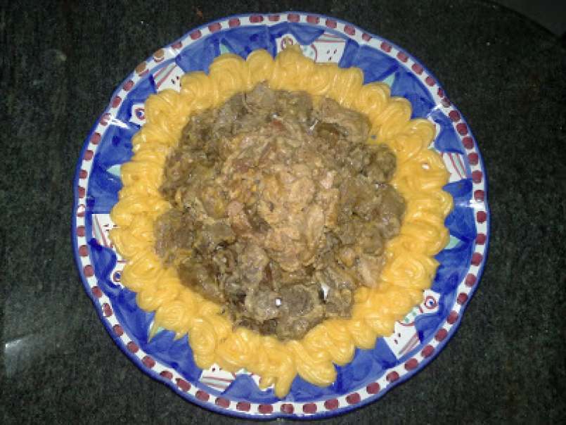Scaloppina di spezzatino complessa (in padella) con purea di patate e zucca (nel Bimby) - foto 6