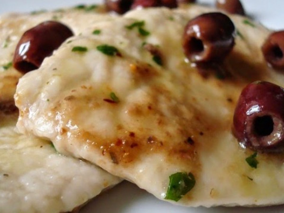 Scaloppine con acciughe e olive