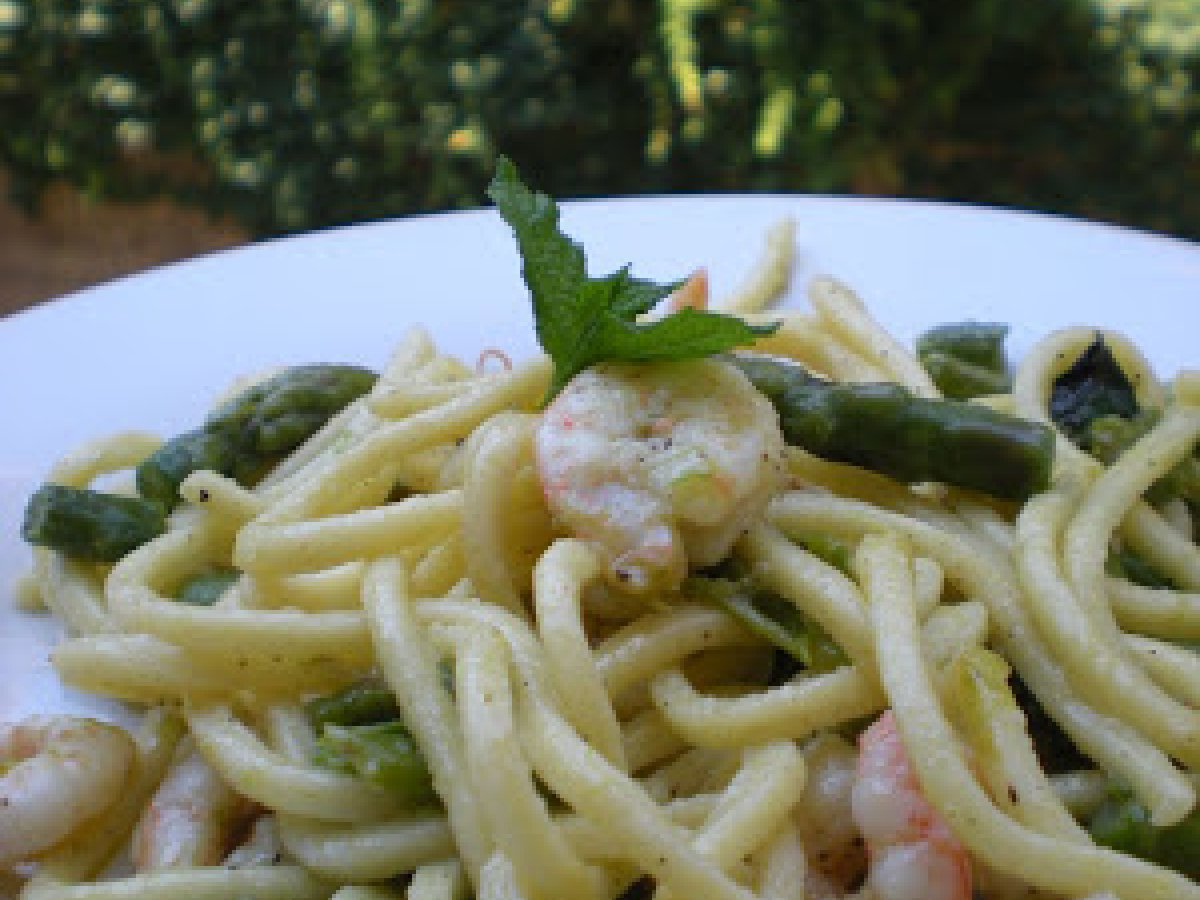 Scialatielli con Asparagi, Gamberi e Menta - foto 2