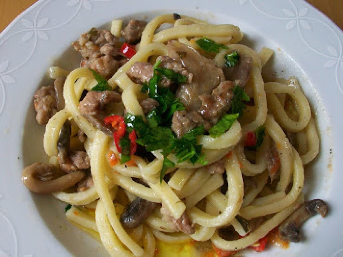 Scialatielli salsiccia e funghi Ricetta Petitchef