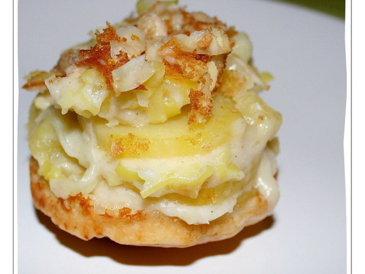 SFOGLIA DI PATATE E CREMA DI PORRI