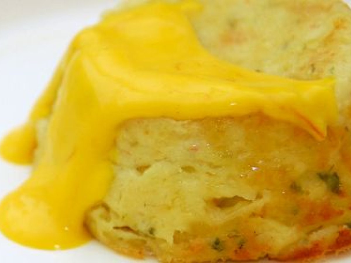 Sformati di gamberi e capesante in salsa di zafferano