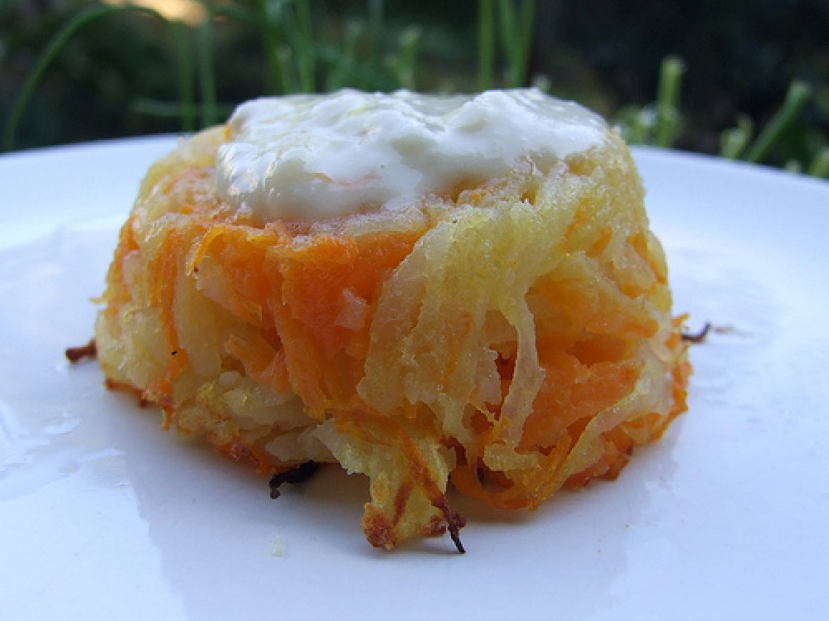Sformatini di patate e zucca al taleggio