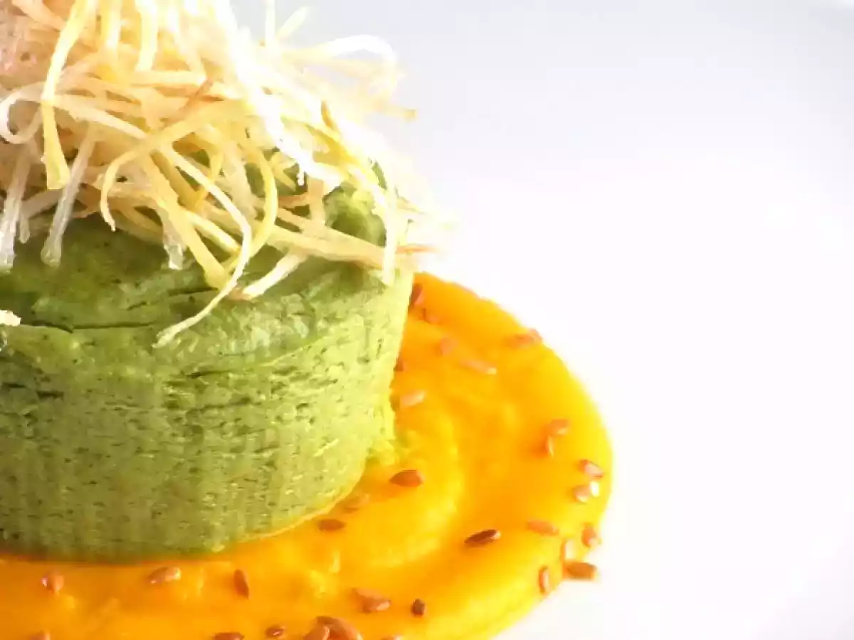 Sformatino di broccoli con crema di carote e porri croccanti - foto 2