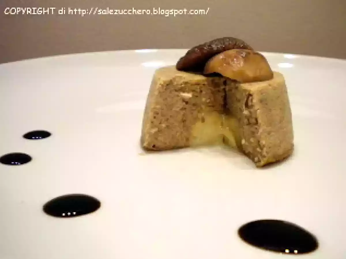 Sformatino di funghi porcini con cuore morbido di Primiero stravecchio