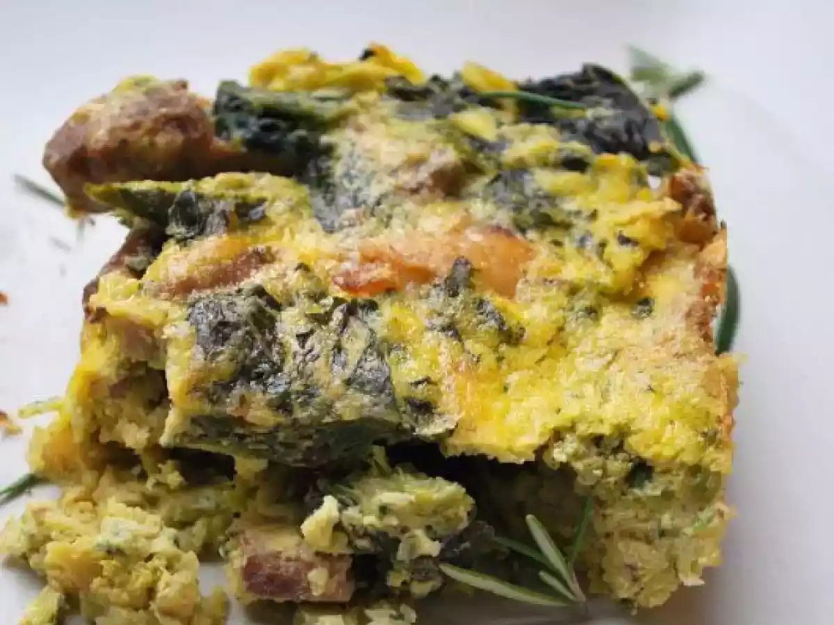 Sformato di agnello cicoria e uova