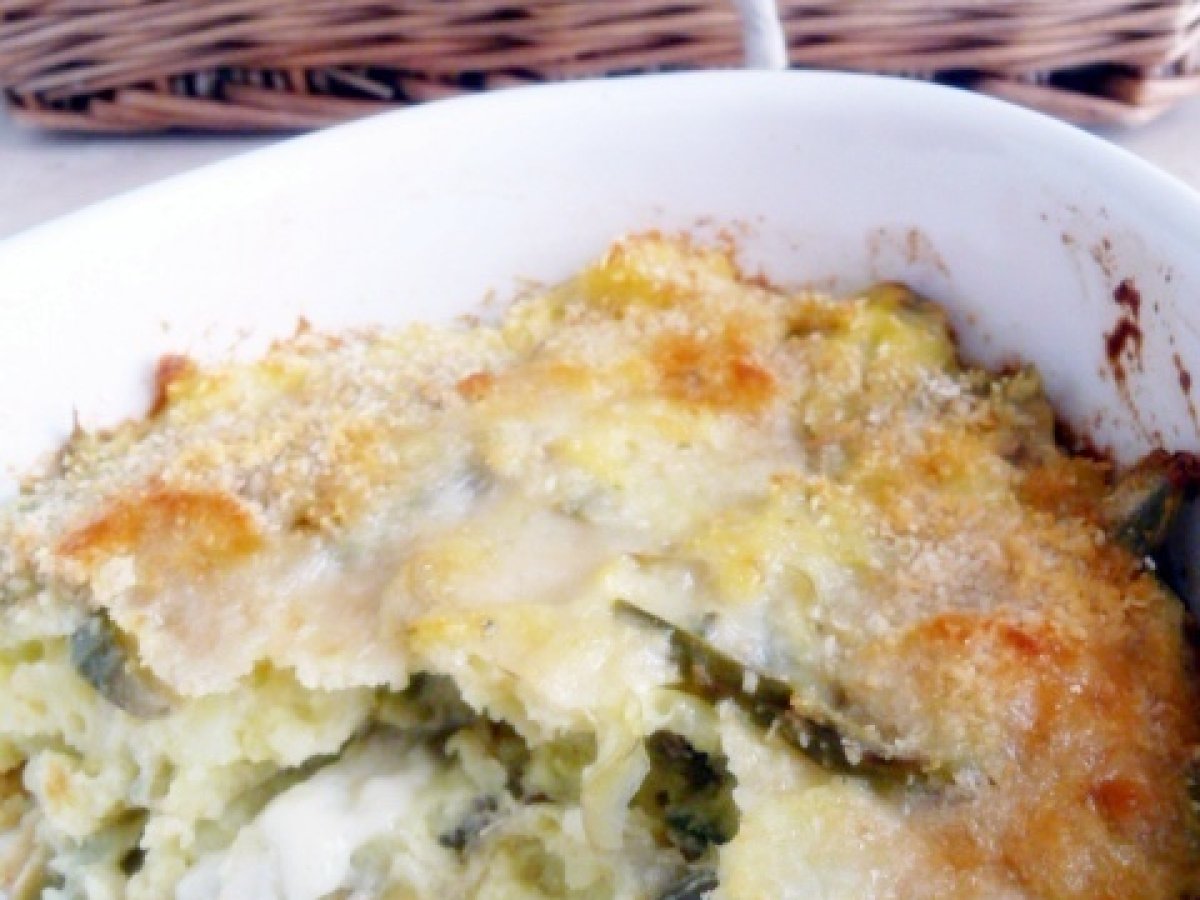Sformato di carciofi, patate e tomino