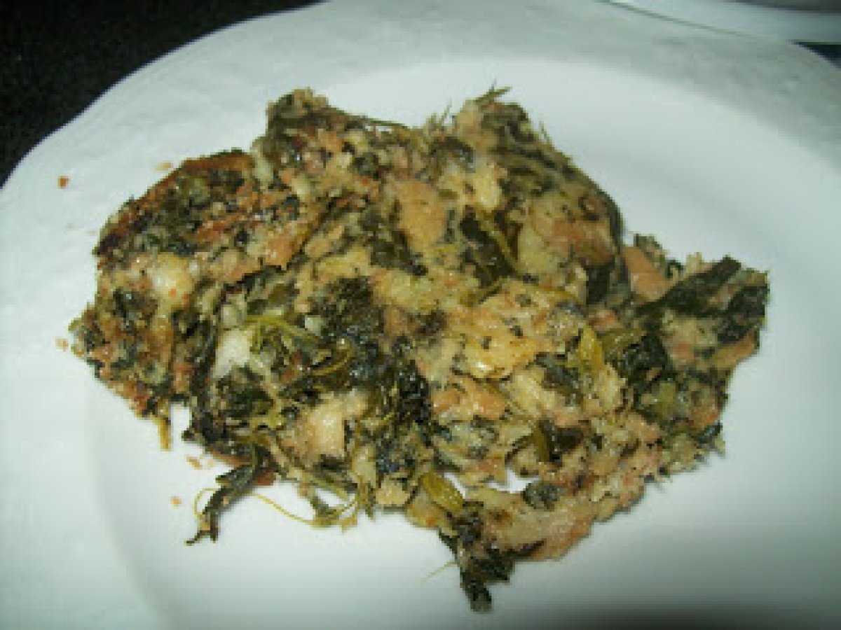 Sformato di spinaci, tonno e riciclo pane e premio