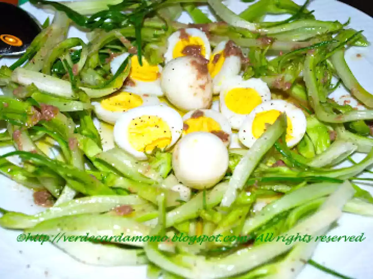 SORPRESE DI PASQUA: Insalata di puntarelle romane e uova di quaglia