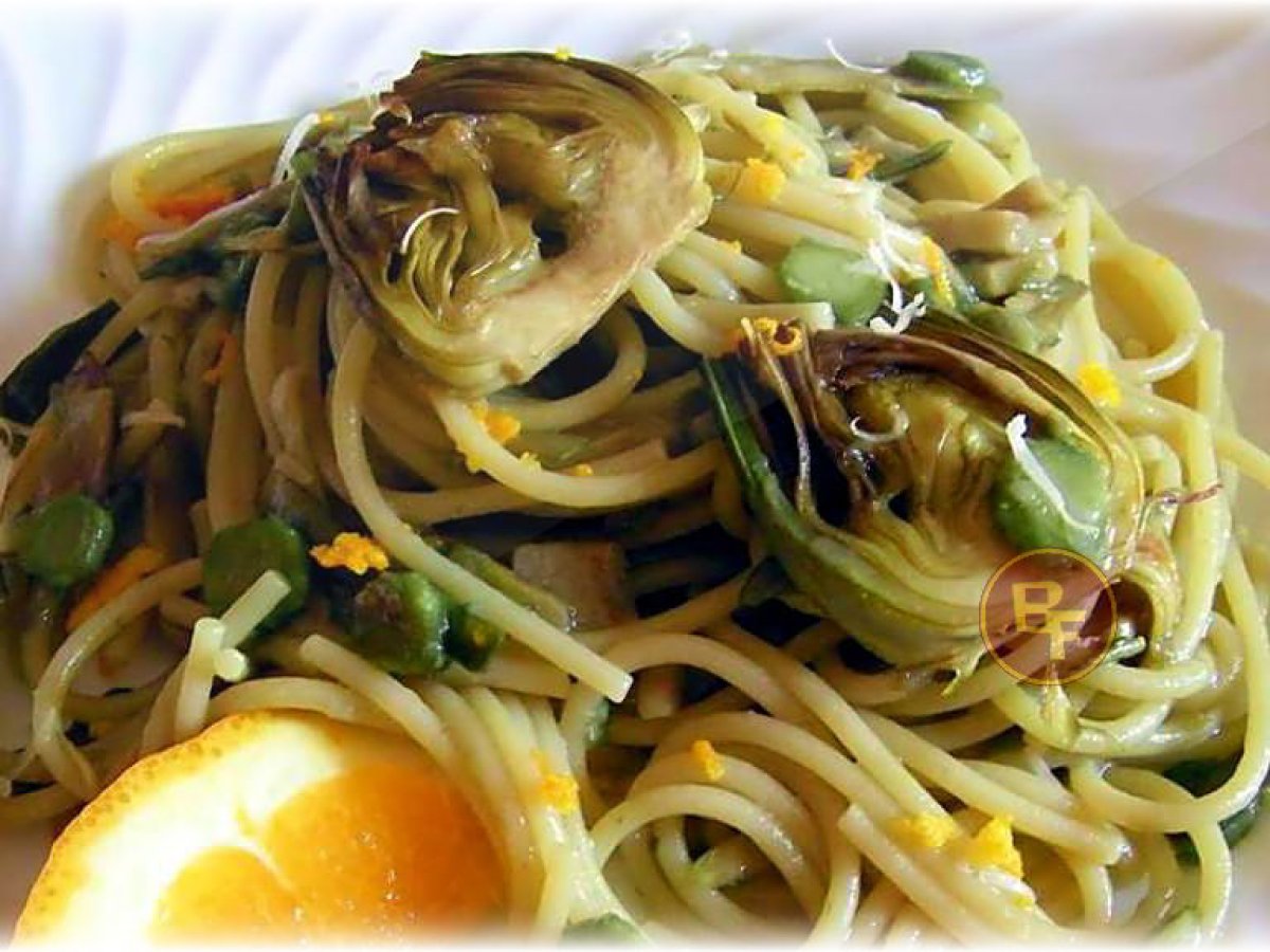Spaghetti ai carciofi al profumo di agrumi
