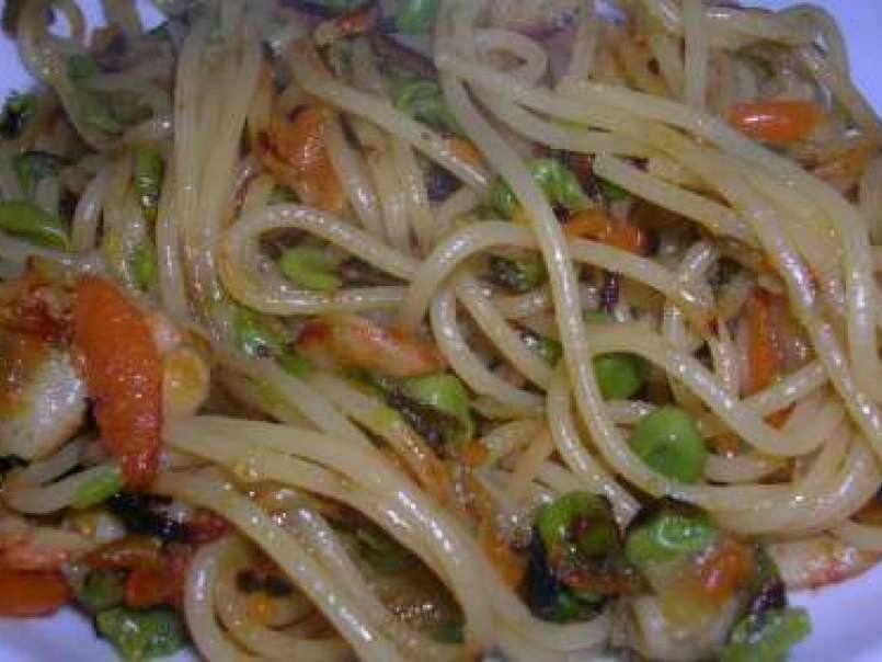 Spaghetti ai gamberetti in salsa di soia, foto 3