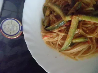 Spaghetti con zucchine Bottarga di Tonno e zenzero, foto 7