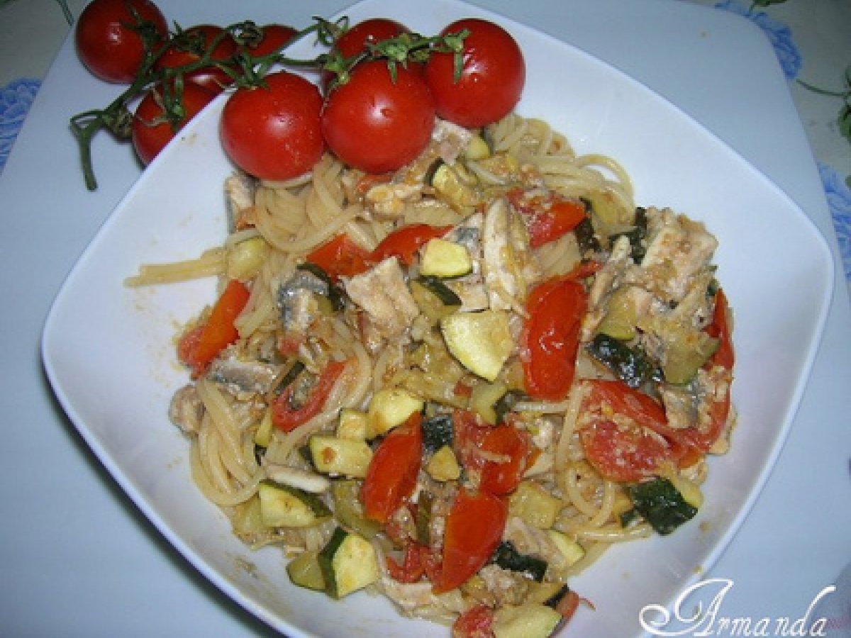 Spaghetti con zucchine e alici, foto 4