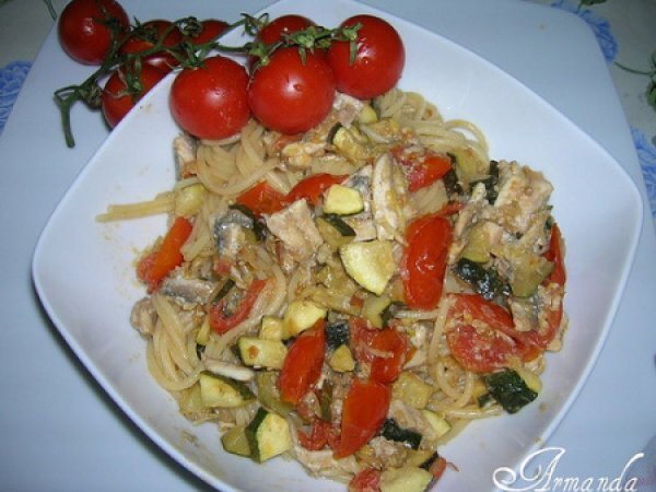 Spaghetti con zucchine e alici, foto 4