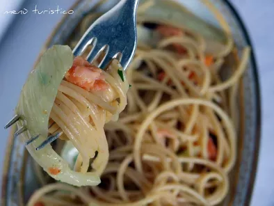 Spaghetti integrali con finocchi e salmone affumicato - foto 3