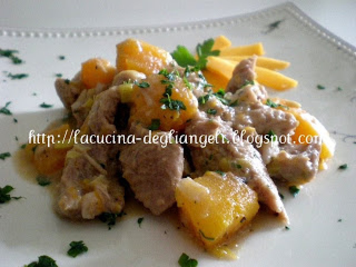 Spezzatino con zucca e porri al profumo di marsala - foto 2