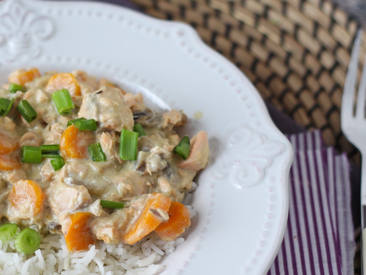Spezzatino di salmone con funghi e carote - foto 6