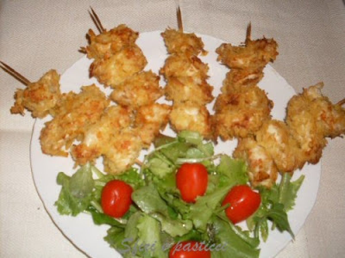 Spiedini di pollo croccante