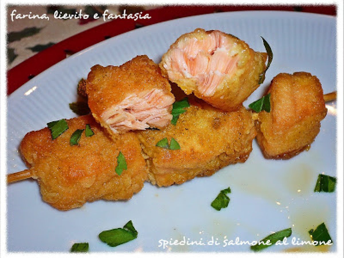 Spiedini di salmone al limone