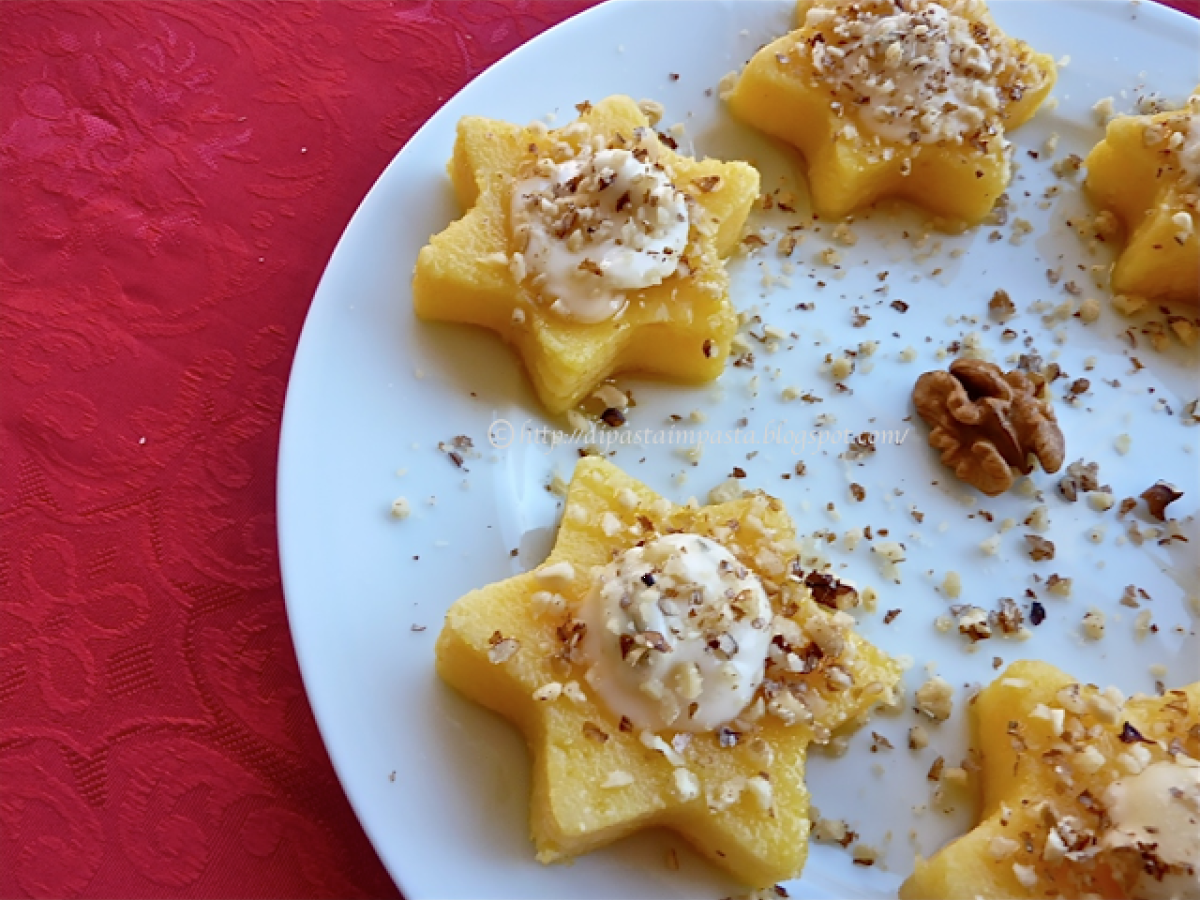 Stelle di polenta con zola e noci