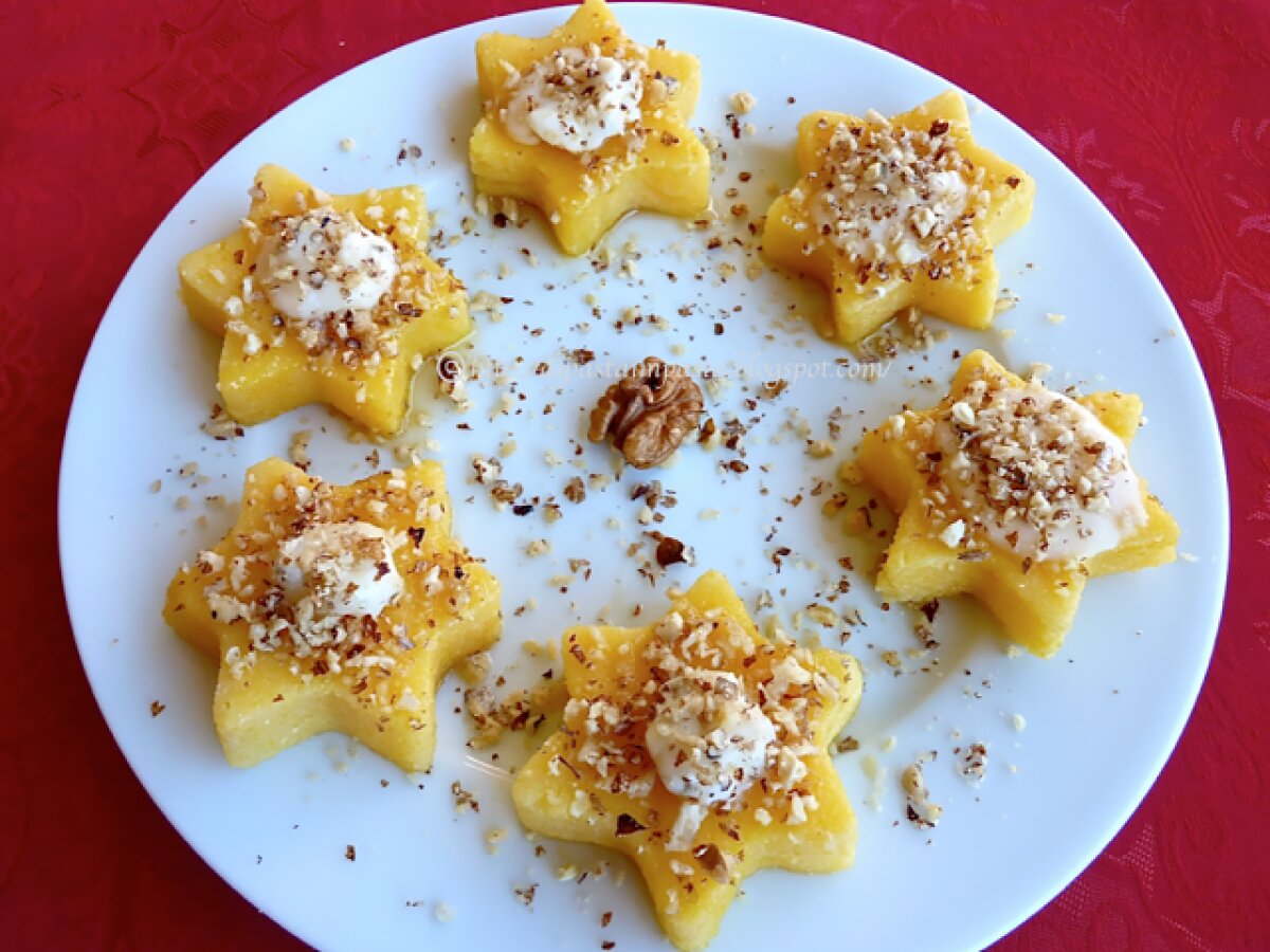 Stelle di polenta con zola e noci - foto 2