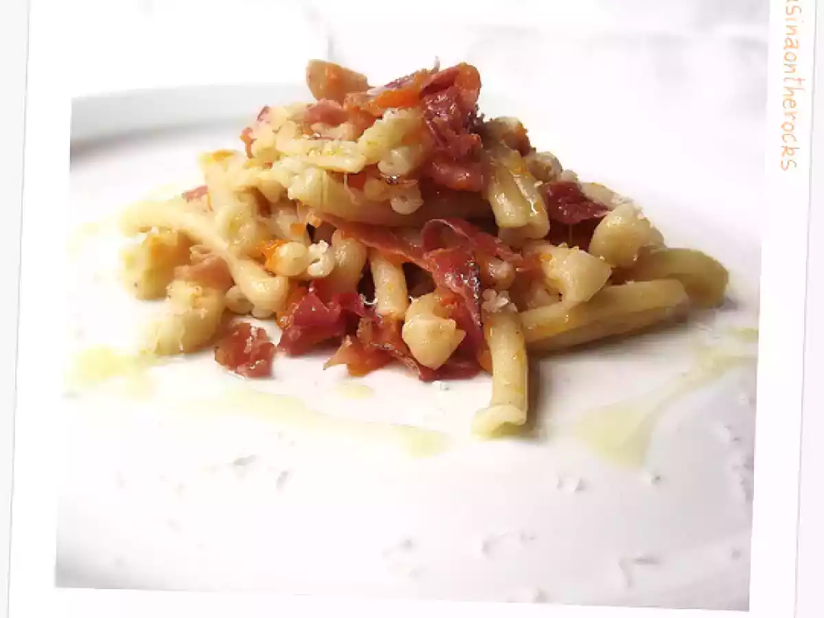 Strozzapreti zucca & speck + piccole soddisfazioni