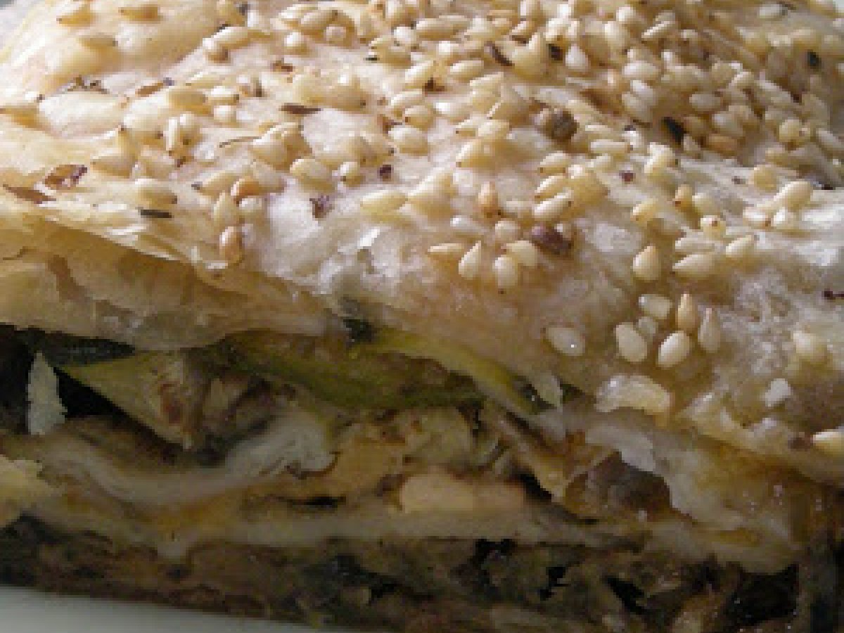 Strudel di parmigiana con feta e zucchine