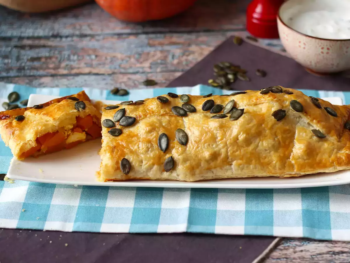 Strudel salato di zucca potimarron e feta con pasta sfoglia croccante - foto 5