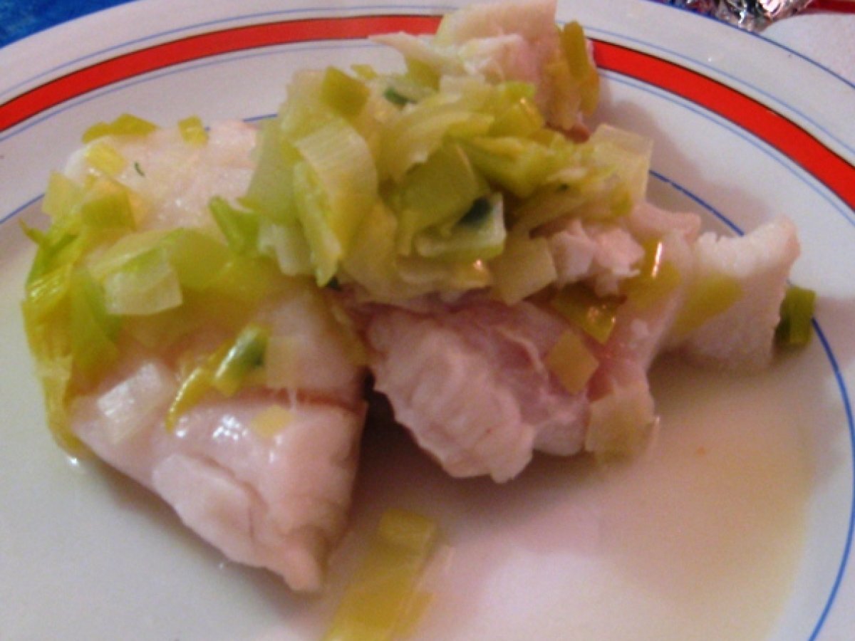 Stufato di porri e merluzzo