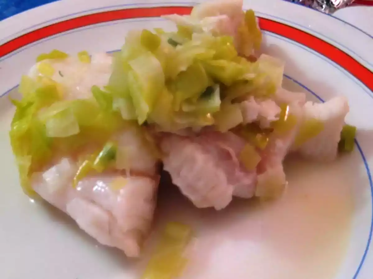 Stufato di porri e merluzzo