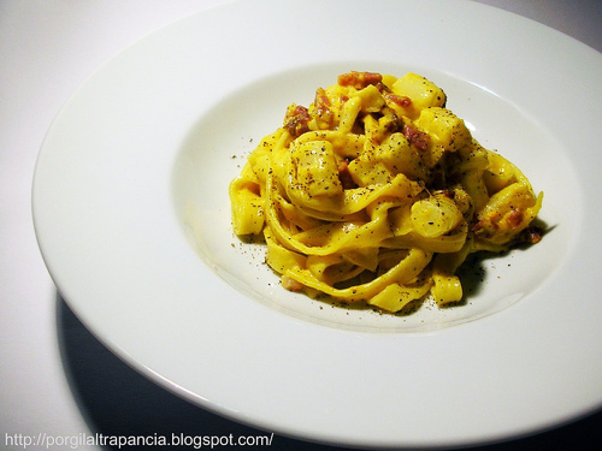 Tagliatelle con asparagi e prosciutto crudo