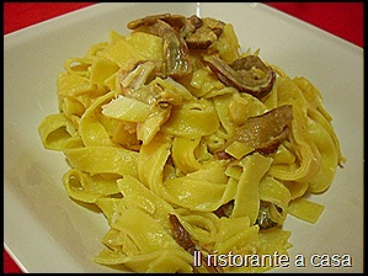 Tagliatelle con porcini e persico