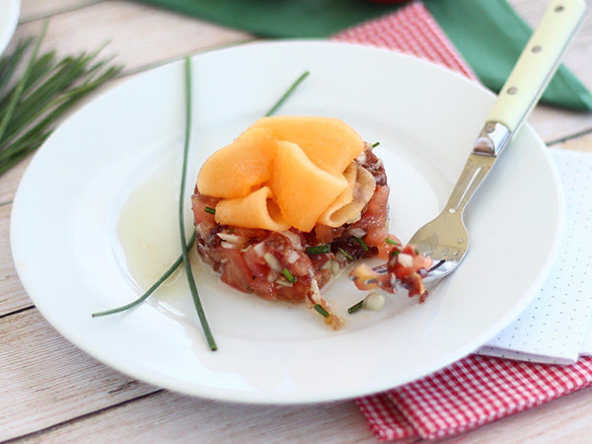 Tartare di prosciutto, pomodori e melone - foto 3