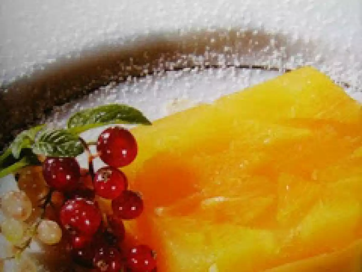 Terrina di arance con crema al Grand Marnier.