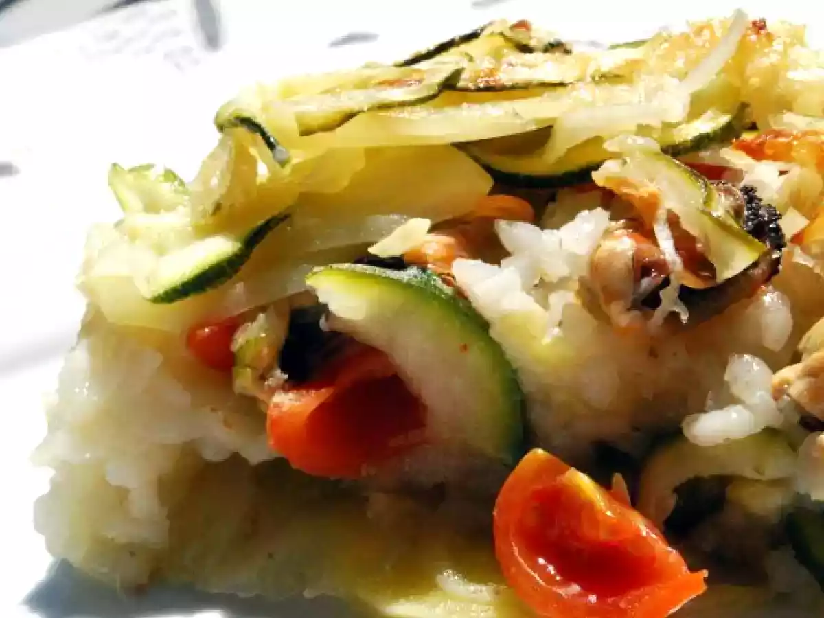 Tiella Salentina riso, patate e cozze