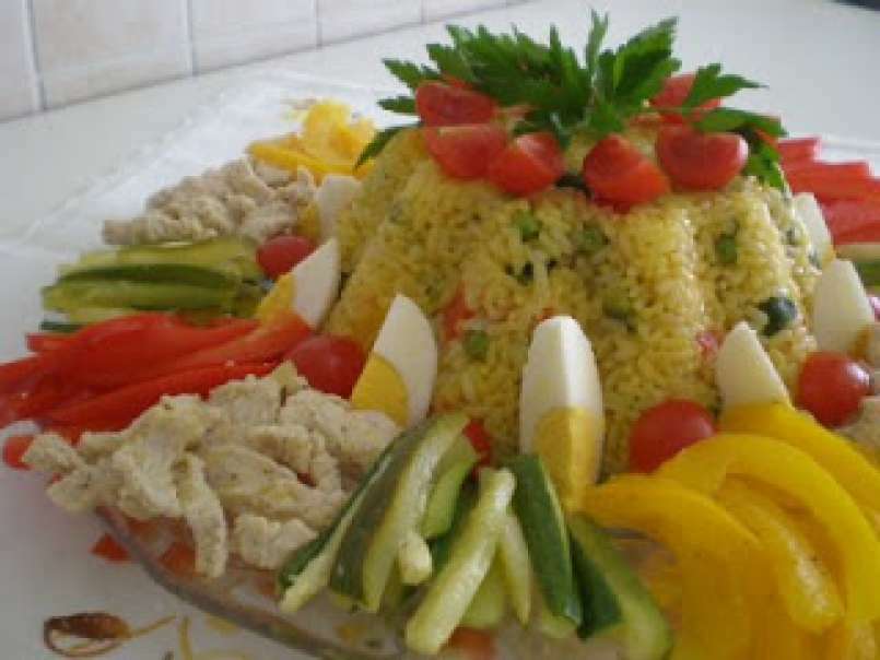 Timballo di riso, con pollo e verdure, foto 1