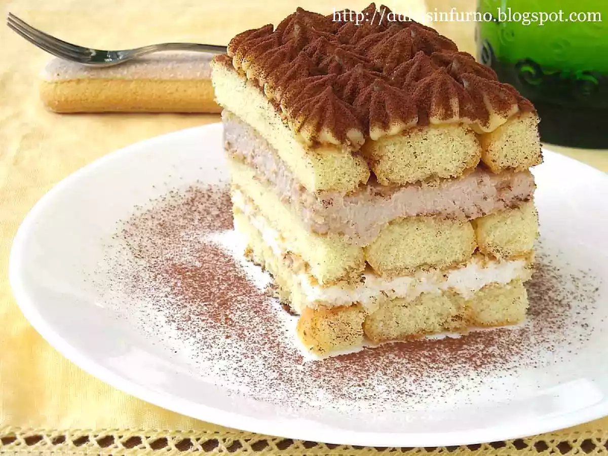 Tiramisù con Crema Pasticcera e Mascarpone al Cacao e Zenzero