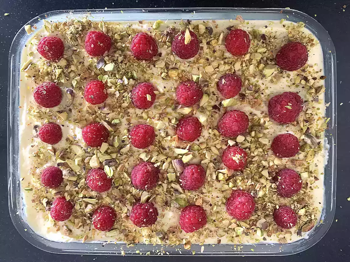 Tiramisu senza glutine pistacchio e lamponi - foto 2