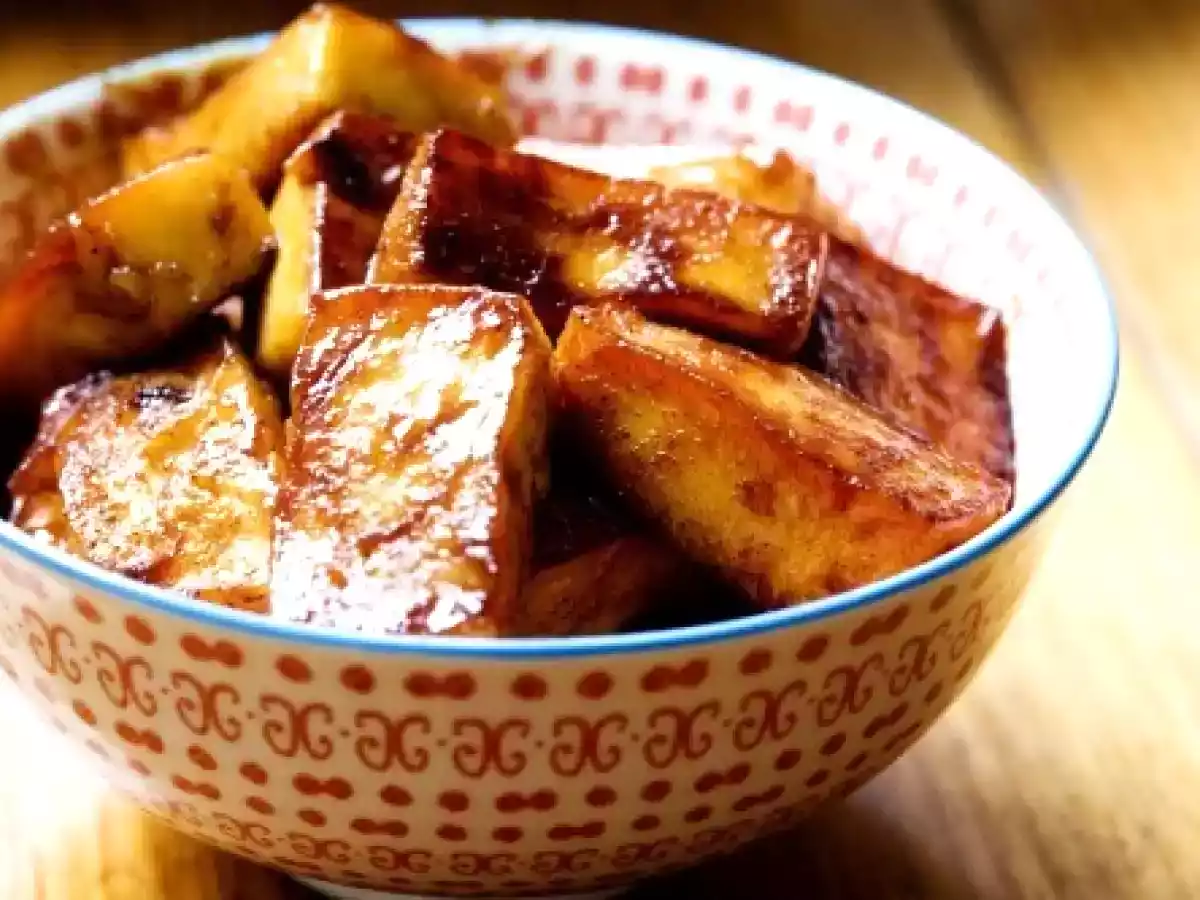 Tofu con miele e cannella