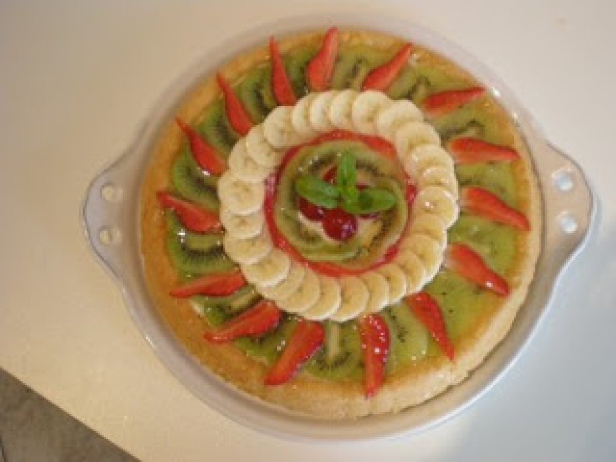 Torta alla frutta con base di pan di spagna - foto 3