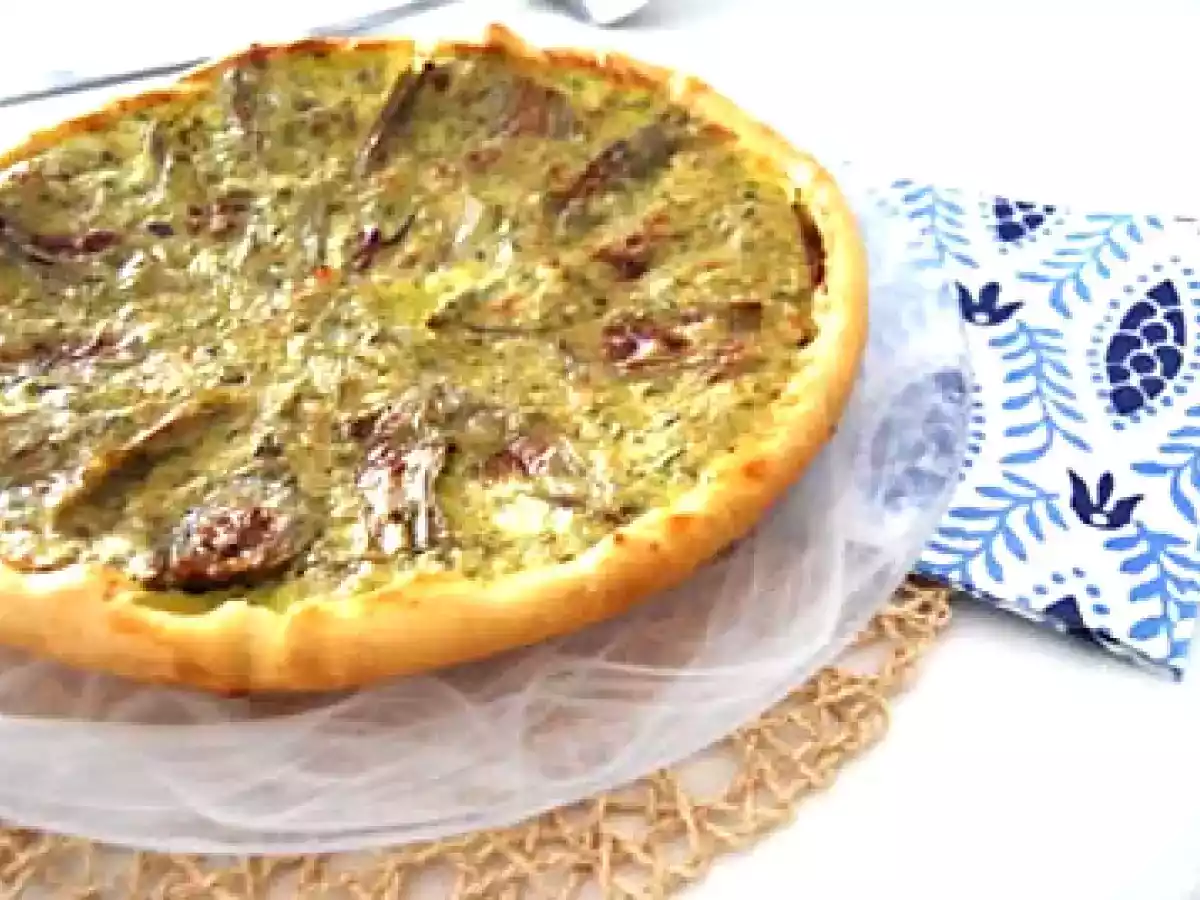 Torta con carciofi, Praga e mozzarella