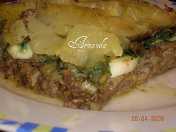 Torta con carne, carciofi e patate, foto 5